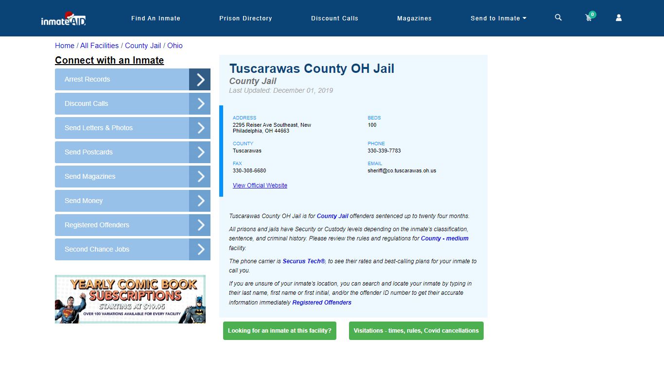 Tuscarawas County OH Jail - Inmate Locator - New Philadelphia, OH